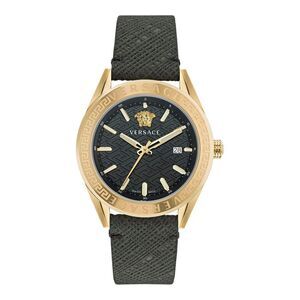 Versace Black Leather Dress Men's Watch